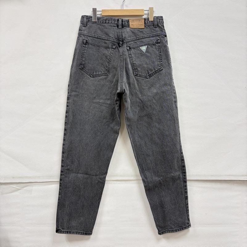 ゲス Guess パンツ デニム、ジーンズ 90s USA製 テーパード ブラックデニム ヴィンテージ 三角ロゴ 32インチ ロゴ、文字 黒 / ブラック / black メンズ USED 古着 中古 50159121