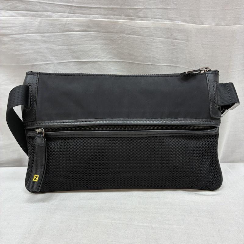 フェンディ FENDI ボディバッグ ボディバッグ ナイロン レザー メッシュ クロス ボディ ウエスト バッグ - ワンポイント X ロゴ、文字 メンズ USED 古着 中古 50159130