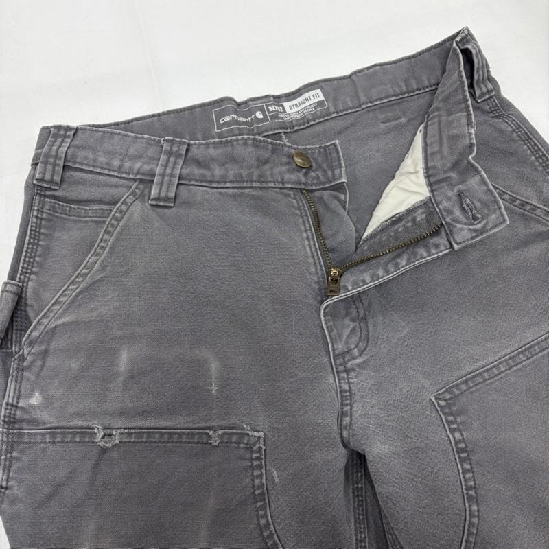 カーハート Carhartt パンツ ワークパンツ、ペインターパンツ ダブルニー ダック ペインター パンツ カーゴ ワーク フェード ジッパーフライ バングラデシュ製 32インチ ワンポイント X ロゴ、文字 灰 / グレー / gray メンズ USED 古着 中古 50159132