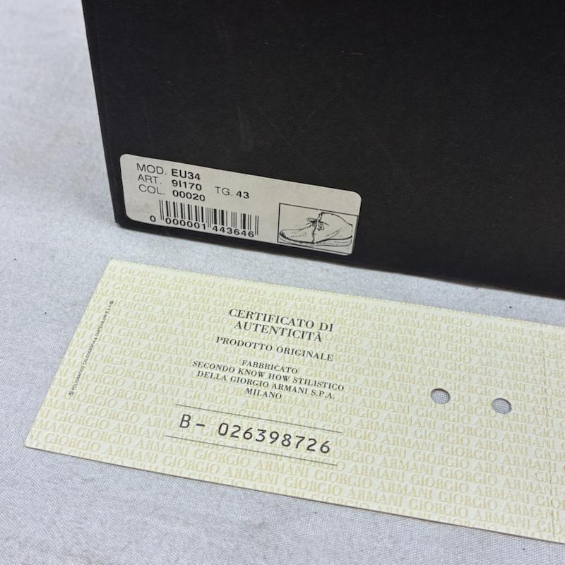 エンポリオアルマーニ EMPORIO ARMANI ブーツ ショートブーツ スクエアトゥ レザー 3ホール レースアップ チャッカ ブーツ イタリア製 43 27.0cm メンズ USED 古着 中古 50159134
