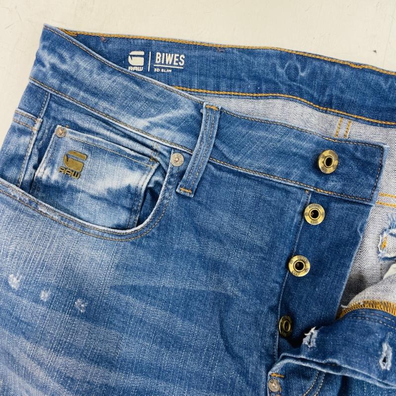 ジースターロゥ G-STAR RAW パンツ デニム、ジーンズ BIWES 3D SLIM バイカーデザイン スリムフィット デニムパンツ 30インチ メンズ USED 古着 中古 50159135