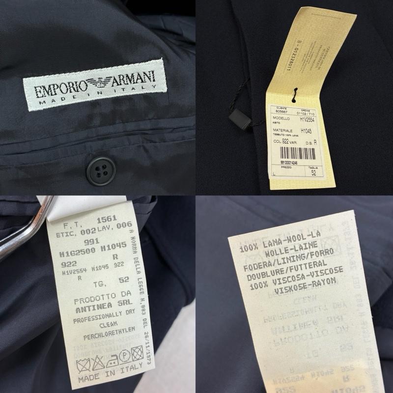 エンポリオアルマーニ EMPORIO ARMANI スーツ スーツ ウール フライフロント フーデッド テーラード ジャケット パーカー スラックス セットアップ 52 メンズ USED 古着 中古 50159143