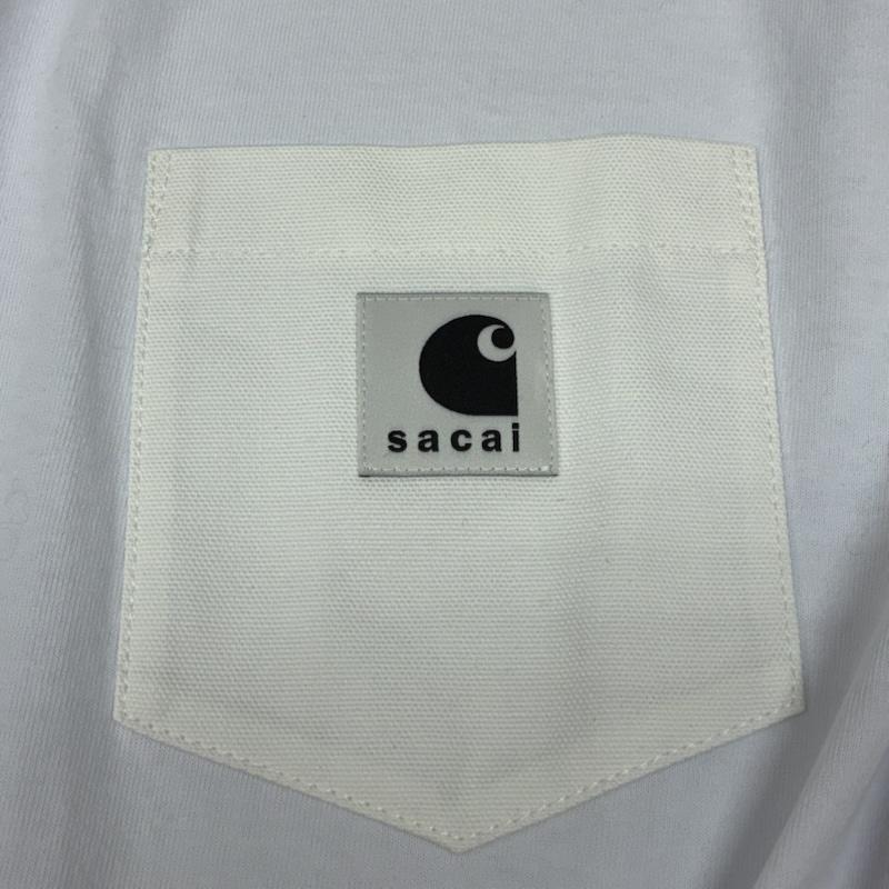 サカイ Sacai Tシャツ 半袖 Carhartt WIP カーハート コラボ 25AW Cotton Jersey T-Shirt ポケット Tシャツ 25-00995S 4 ロゴ、文字 白 / ホワイト / white メンズ USED 古着 中古 50159151