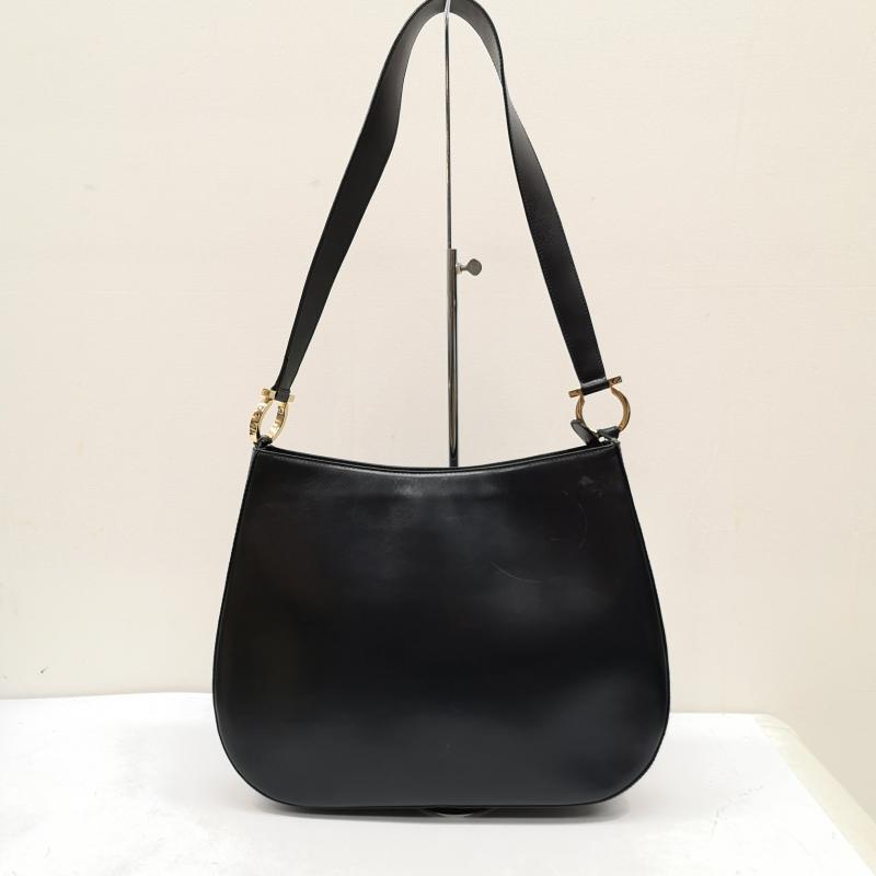 サルヴァトーレフェラガモ Salvatore Ferragamo ショルダーバッグ ショルダーバッグ AQ21-8162 レザー ショルダー バッグ 肩掛け ガンチーニ ゴールド金具 - 黒 / ブラック / black レディース USED 古着 中古 50159154