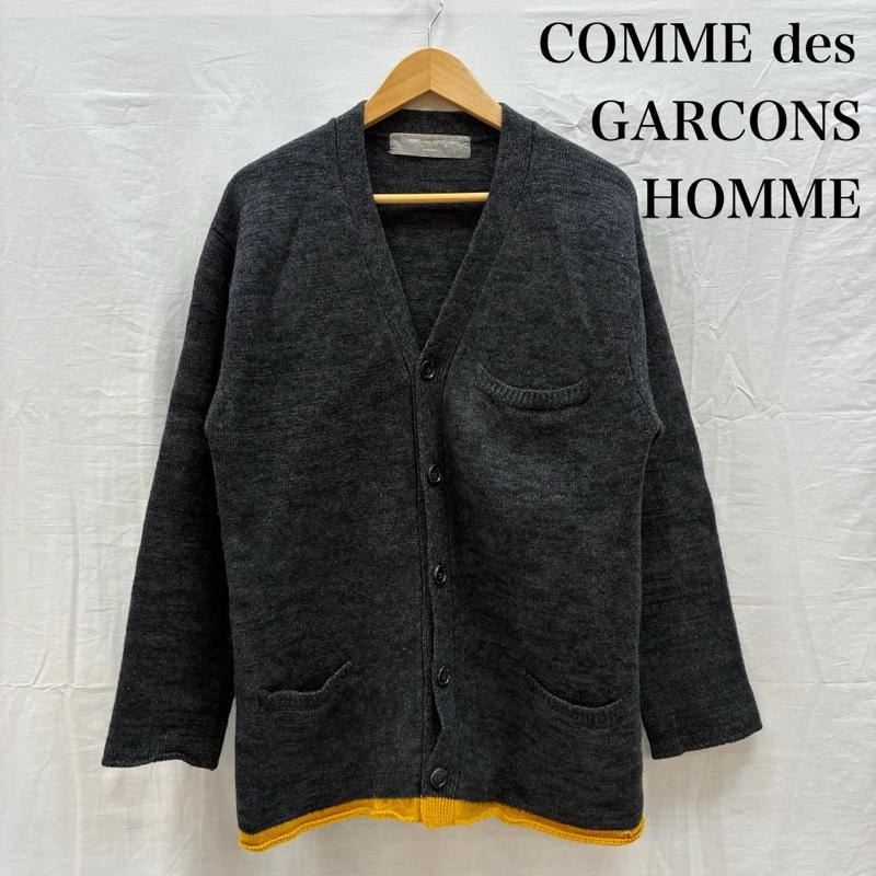 コムデギャルソンオム COMME des GARCONS HOMME カーディガン 長袖 90s 99AW 縮絨 ウール カーディガン 裾カラー切替 HN-070170 アーカイブ - 灰 / グレー / gray X 黄 / イエロー / yellow メンズ USED 古着 中古 50159155