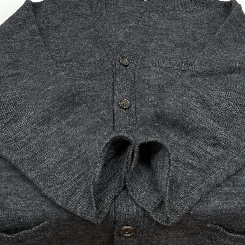 コムデギャルソンオム COMME des GARCONS HOMME カーディガン 長袖 90s 99AW 縮絨 ウール カーディガン 裾カラー切替 HN-070170 アーカイブ - 灰 / グレー / gray X 黄 / イエロー / yellow メンズ USED 古着 中古 50159155