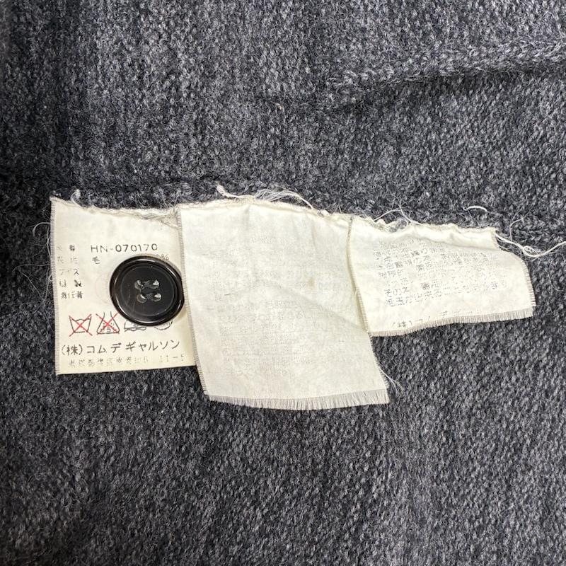 コムデギャルソンオム COMME des GARCONS HOMME カーディガン 長袖 90s 99AW 縮絨 ウール カーディガン 裾カラー切替 HN-070170 アーカイブ - 灰 / グレー / gray X 黄 / イエロー / yellow メンズ USED 古着 中古 50159155