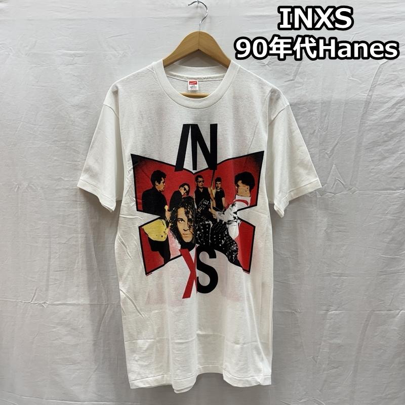 ヘインズ HANES Tシャツ 半袖 90年代 ビンテージ USA製 INXS インエクセス バンド Tシャツ バンT 90s VINTAGE Disappear L 白 / ホワイト / white メンズ USED 古着 中古 50159162