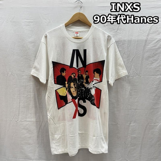 ヘインズ HANES Tシャツ 半袖 90年代 ビンテージ USA製 INXS インエクセス バンド Tシャツ バンT 90s VINTAGE Disappear L 白 / ホワイト / white メンズ USED 古着 中古 50159162
