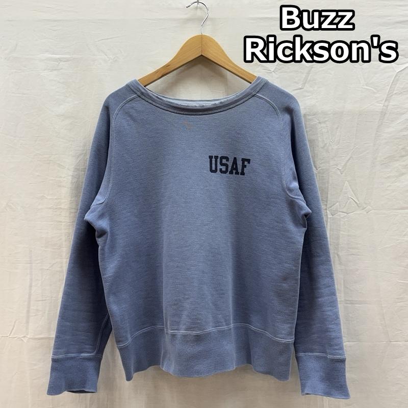 バズリクソンズ Buzz Rickson s トレーナー 長袖 USAF プリント フリーダムスリーブ スウェット トレーナー 長袖 M 水色 / ライトブルー / メンズ USED 古着 中古 50159163