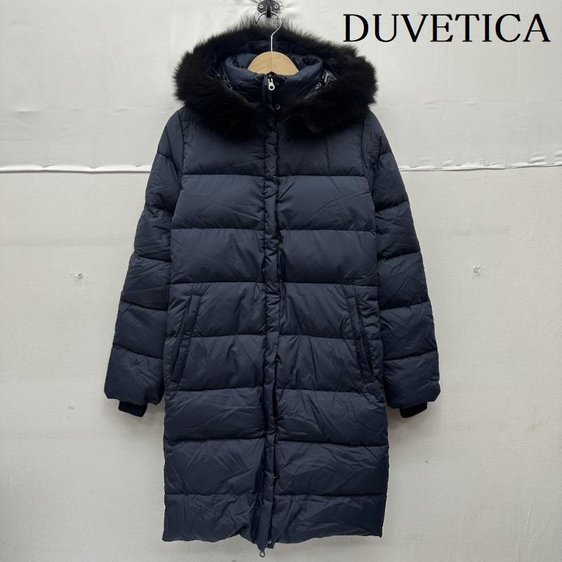 デュベティカ DUVETICA コート ダウンコート DENEBDUE デネブドゥエ フード ファー ダウン コート 192-D8110043N02-11620-FB 38 紺 / ネイビー / navy レディース USED 古着 中古 50159170
