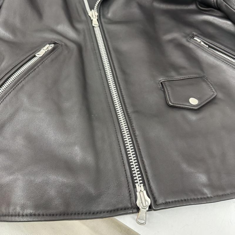 ビューティアンドユースユナイテッドアローズ BEAUTY&YOUTH UNITED ARROWS ジャケット、上着 レザージャケット 羊革 ダブル ライダース ジャケット 1225-199-9373 M 黒 / ブラック / black メンズ USED 古着 中古 50159174