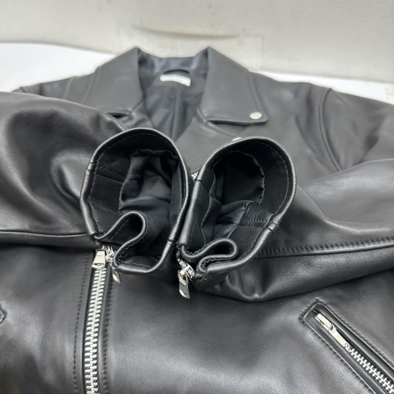 ビューティアンドユースユナイテッドアローズ BEAUTY&YOUTH UNITED ARROWS ジャケット、上着 レザージャケット 羊革 ダブル ライダース ジャケット 1225-199-9373 M 黒 / ブラック / black メンズ USED 古着 中古 50159174