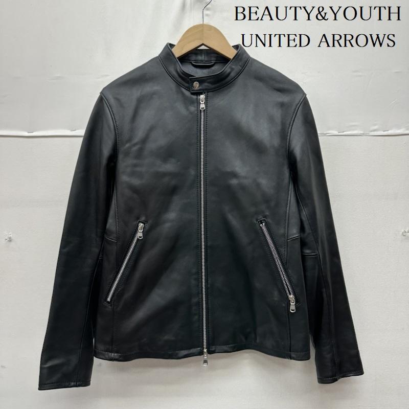 ビューティアンドユースユナイテッドアローズ BEAUTY&YOUTH UNITED ARROWS ジャケット、上着 ライダース 羊革 シングル ライダース レザ－ ジャケット 1225-199-9246 M 黒 / ブラック / black メンズ USED 古着 中古 50159175