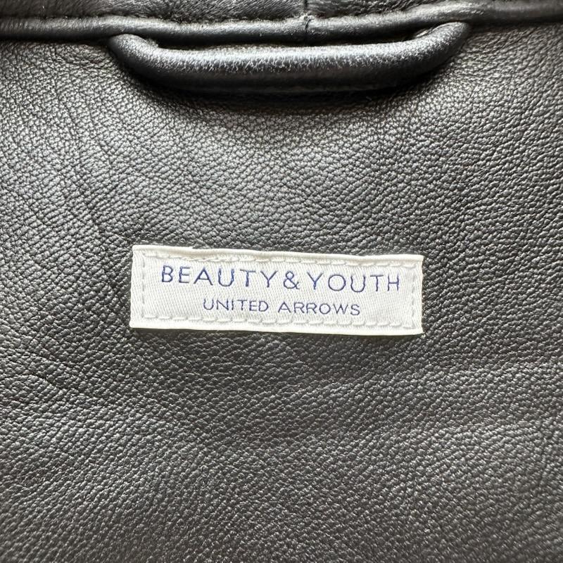 ビューティアンドユースユナイテッドアローズ BEAUTY&YOUTH UNITED ARROWS ジャケット、上着 ライダース 羊革 シングル ライダース レザ－ ジャケット 1225-199-9246 M 黒 / ブラック / black メンズ USED 古着 中古 50159175