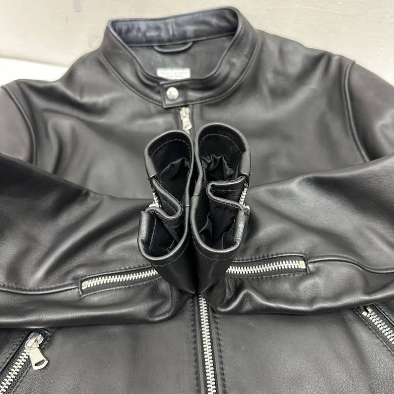 ビューティアンドユースユナイテッドアローズ BEAUTY&YOUTH UNITED ARROWS ジャケット、上着 ライダース 羊革 シングル ライダース レザ－ ジャケット 1225-199-9246 M 黒 / ブラック / black メンズ USED 古着 中古 50159175