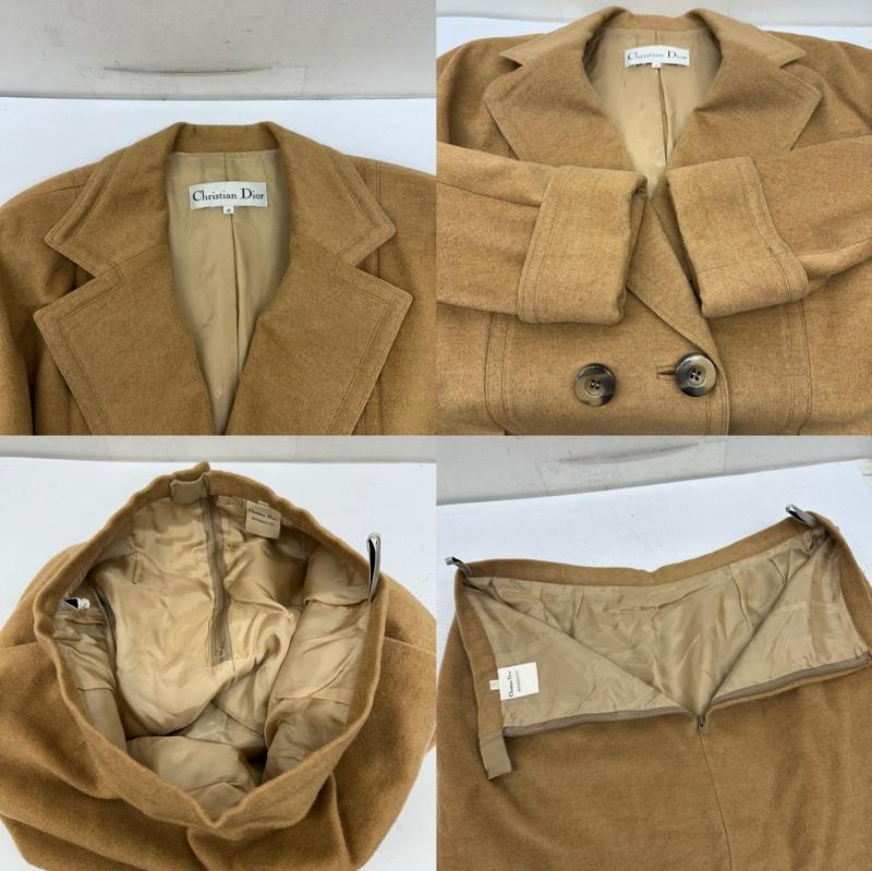 クリスチャンディオール Christian Dior セットアップ セットアップ カシミヤ ダブル ジャケット スカート セットアップ - 茶 / ブラウン / brown レディース USED 古着 中古 50159180