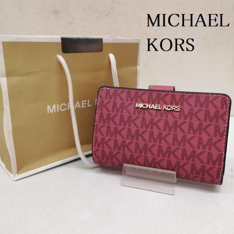 マイケルコース MICHAEL KORS 財布 二つ折り JET SET コンパクト ウォレット 2つ折り 財布 - 桃 / ピンク / pink レディース USED 古着 中古 50159188