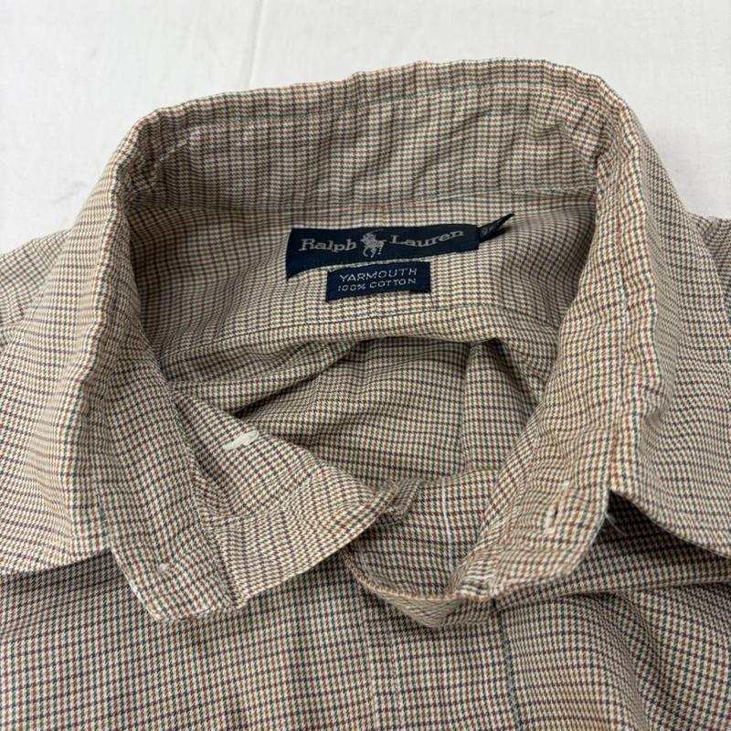 ポロラルフローレン POLO RALPH LAUREN シャツ、ブラウス 長袖 90s YARMOUTH ボタンダウン長袖シャツ グレンチェック 刺繍ロゴ 41-84 - チェック マルチカラー / マルチカラー / multicolor メンズ USED 古着 中古 50159203