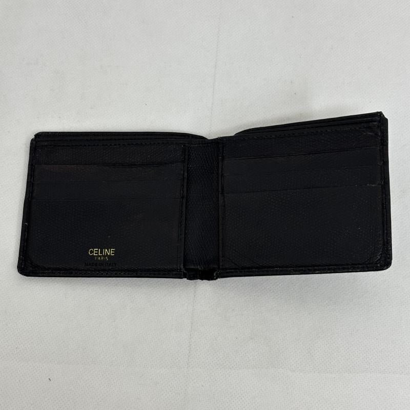 セリーヌ CELINE 財布 二つ折り 二つ折り 財布 P-05-2 黒 / ブラック / black メンズ USED 古着 中古 50159213
