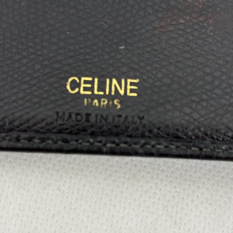 セリーヌ CELINE 財布 二つ折り 二つ折り 財布 P-05-2 黒 / ブラック / black メンズ USED 古着 中古 50159213
