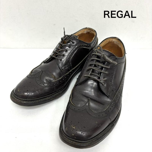 リーガル REGAL 革靴 革靴 ウィングチップ ドレスシューズ メダリオン 25.5EE 25.5cm 黒 / ブラック / black メンズ USED 古着 中古 50159215