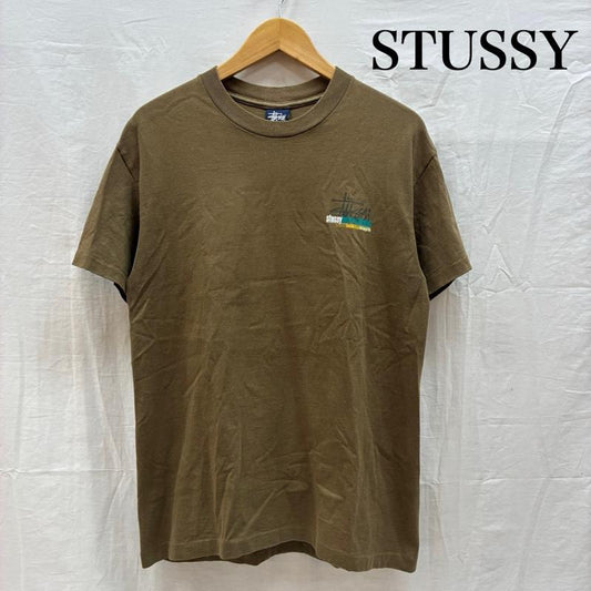 ステューシー STUSSY Tシャツ 半袖 90s USA製 紺タグ 両面 プリント クルーネック Tシャツ シングルステッチ オールド ヴィンテージ M メンズ USED 古着 中古 50159227