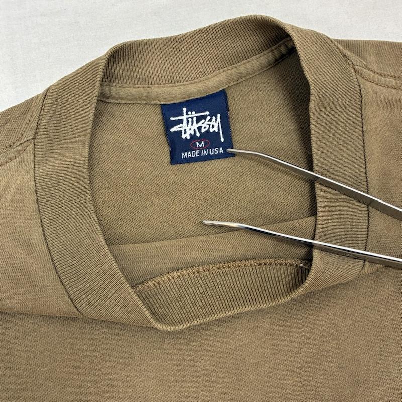 ステューシー STUSSY Tシャツ 半袖 90s USA製 紺タグ 両面 プリント クルーネック Tシャツ シングルステッチ オールド ヴィンテージ M メンズ USED 古着 中古 50159227