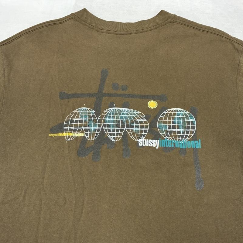 ステューシー STUSSY Tシャツ 半袖 90s USA製 紺タグ 両面 プリント クルーネック Tシャツ シングルステッチ オールド ヴィンテージ M メンズ USED 古着 中古 50159227