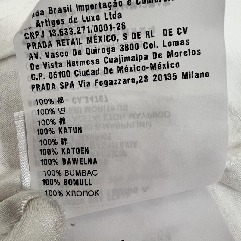 プラダ PRADA Tシャツ 半袖 ロゴ Vネック Tシャツ UJN748 M 白 / ホワイト / white メンズ USED 古着 中古 50159230