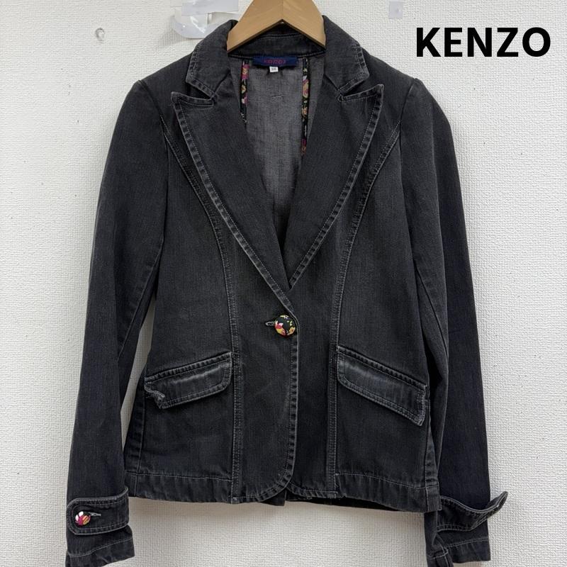 ケンゾー KENZO ジャケット、上着 ジャケット、ブレザー 花柄 テーラード ジャケット デニム 705213050 36 黒 / ブラック / black レディース USED 古着 中古 50159238