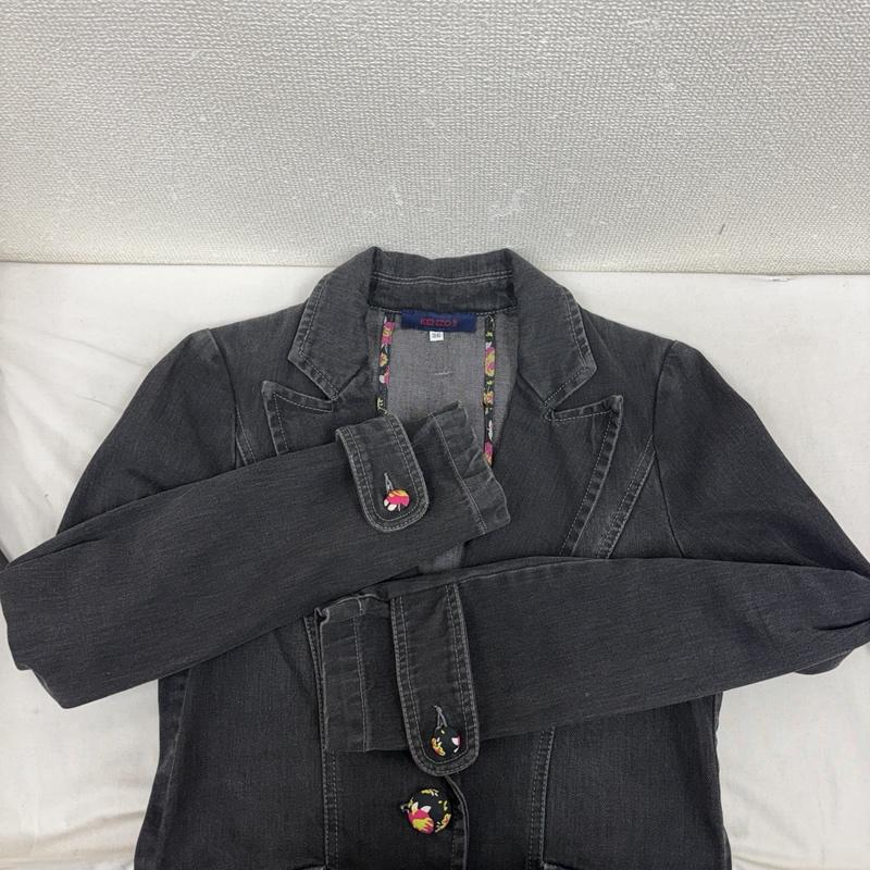 ケンゾー KENZO ジャケット、上着 ジャケット、ブレザー 花柄 テーラード ジャケット デニム 705213050 36 黒 / ブラック / black レディース USED 古着 中古 50159238