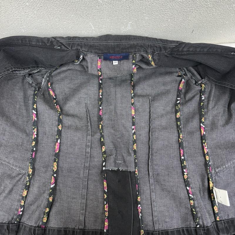 ケンゾー KENZO ジャケット、上着 ジャケット、ブレザー 花柄 テーラード ジャケット デニム 705213050 36 黒 / ブラック / black レディース USED 古着 中古 50159238