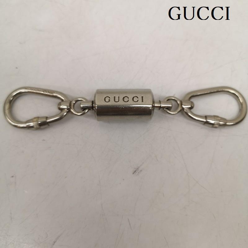 グッチ GUCCI キーホルダー キーホルダー ダブルフック カラビナ ギミック キーホルダー チャーム - 銀 / シルバー / silver color メンズ USED 古着 中古 50159259