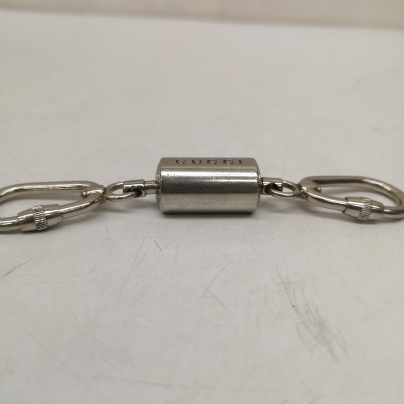 グッチ GUCCI キーホルダー キーホルダー ダブルフック カラビナ ギミック キーホルダー チャーム - 銀 / シルバー / silver color メンズ USED 古着 中古 50159259