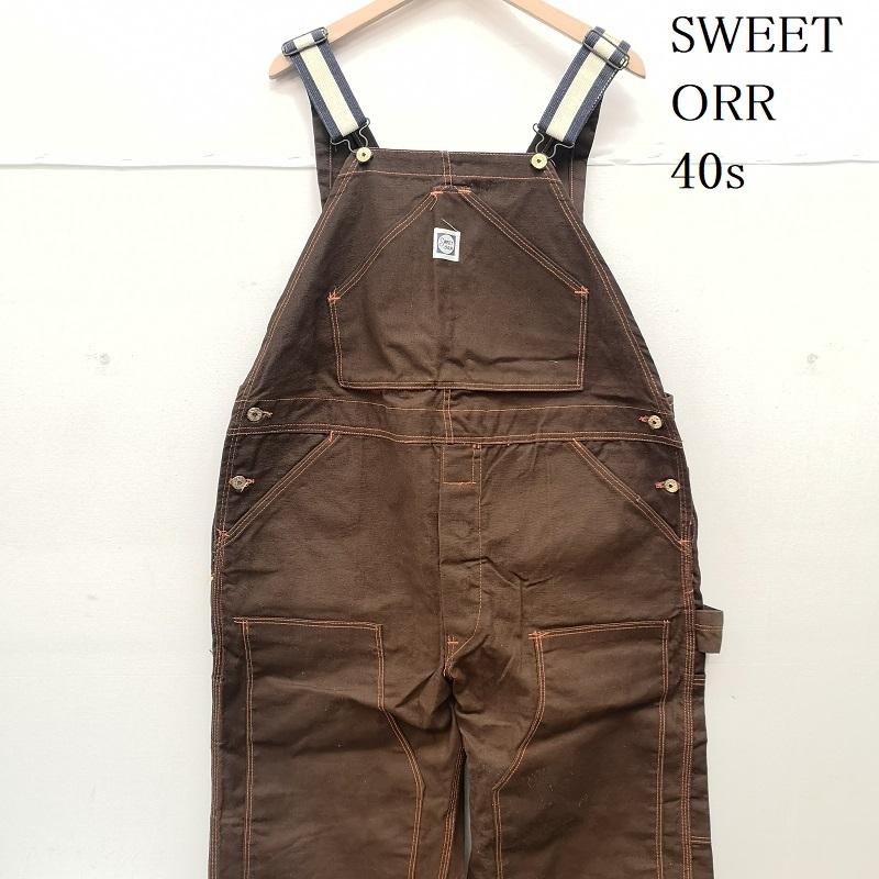ヴィンテージ VINTAGE サロペット・オーバーオール サロペット、オーバーオール 40s SWEET ORR ブラウンダック ダブルニー オーバーオール ノンウォッシュ 茶 / ブラウン / brown メンズ USED 古着 中古 50159274