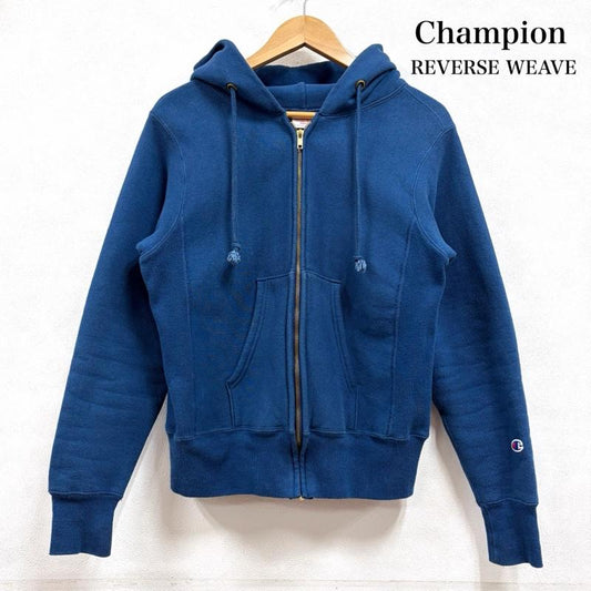 チャンピオン Champion パーカー 長袖 REVERSEWEAVE リバースウィーブ ジップアップ パーカー フルジップ USA製 赤タグ ヴィンテージ IDEALジップ S 無地 青 / ブルー / blue メンズ USED 古着 中古 50159284