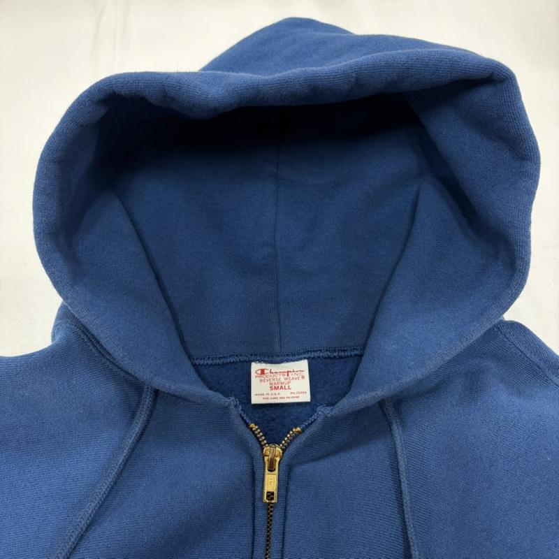 チャンピオン Champion パーカー 長袖 REVERSEWEAVE リバースウィーブ ジップアップ パーカー フルジップ USA製 赤タグ ヴィンテージ IDEALジップ S 無地 青 / ブルー / blue メンズ USED 古着 中古 50159284