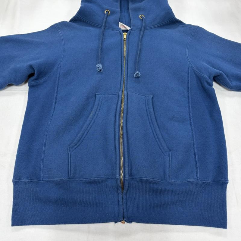 チャンピオン Champion パーカー 長袖 REVERSEWEAVE リバースウィーブ ジップアップ パーカー フルジップ USA製 赤タグ ヴィンテージ IDEALジップ S 無地 青 / ブルー / blue メンズ USED 古着 中古 50159284