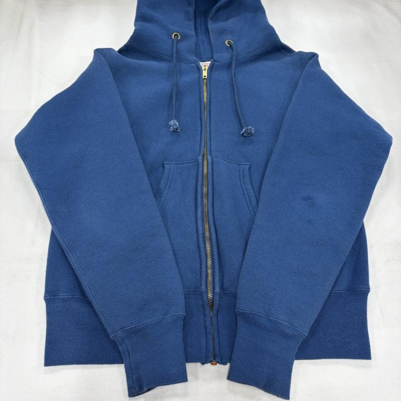 チャンピオン Champion パーカー 長袖 REVERSEWEAVE リバースウィーブ ジップアップ パーカー フルジップ USA製 赤タグ ヴィンテージ IDEALジップ S 無地 青 / ブルー / blue メンズ USED 古着 中古 50159284