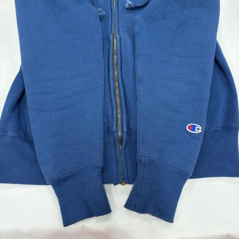 チャンピオン Champion パーカー 長袖 REVERSEWEAVE リバースウィーブ ジップアップ パーカー フルジップ USA製 赤タグ ヴィンテージ IDEALジップ S 無地 青 / ブルー / blue メンズ USED 古着 中古 50159284