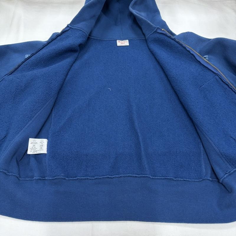 チャンピオン Champion パーカー 長袖 REVERSEWEAVE リバースウィーブ ジップアップ パーカー フルジップ USA製 赤タグ ヴィンテージ IDEALジップ S 無地 青 / ブルー / blue メンズ USED 古着 中古 50159284