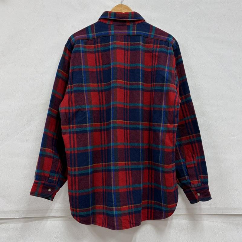 ペンドルトン PENDLETON シャツ、ブラウス 長袖 70s ウール チェック シャツ USA製 ヴィンテージ L チェック 赤 / レッド / red X 紺 / ネイビー / navy メンズ USED 古着 中古 50159298
