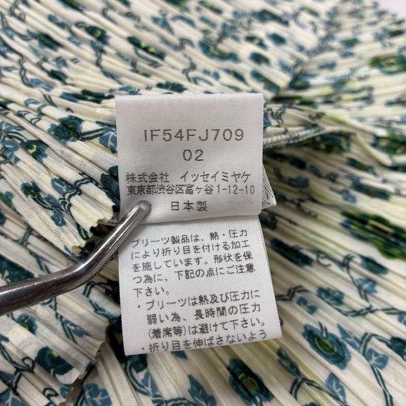 イッセイミヤケ ISSEY MIYAKE カットソー 半袖 FETE フラワー プリント ノースリーブ ハイネック プリーツ カットソー IF54FJ709 2 レディース USED 古着 中古 50159314