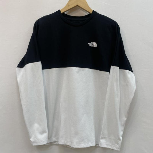 ザノースフェイス THE NORTH FACE Tシャツ 長袖 NT82384 バイカラー ロゴ 長袖 Tシャツ ロンT S 無地 X ロゴ、文字 白 / ホワイト / white X 黒 / ブラック / black メンズ USED 古着 中古 50159324