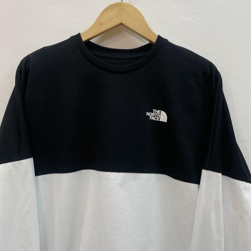 ザノースフェイス THE NORTH FACE Tシャツ 長袖 NT82384 バイカラー ロゴ 長袖 Tシャツ ロンT S 無地 X ロゴ、文字 白 / ホワイト / white X 黒 / ブラック / black メンズ USED 古着 中古 50159324