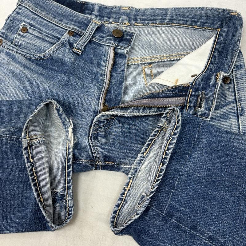 ヴィンテージ VINTAGE パンツ デニム、ジーンズ リーフボタン SCOVILL スコビル ジップ 内股シングル 脇割 デニム パンツ - メンズ USED 古着 中古 50159328