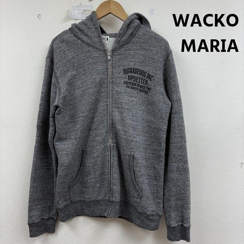 ワコマリア WACKO MARIA パーカー 長袖 ジップアップ パーカー ロゴ プリント 両面 初期タグ GUILTY PARTIES M 灰 / グレー / gray メンズ USED 古着 中古 50159329