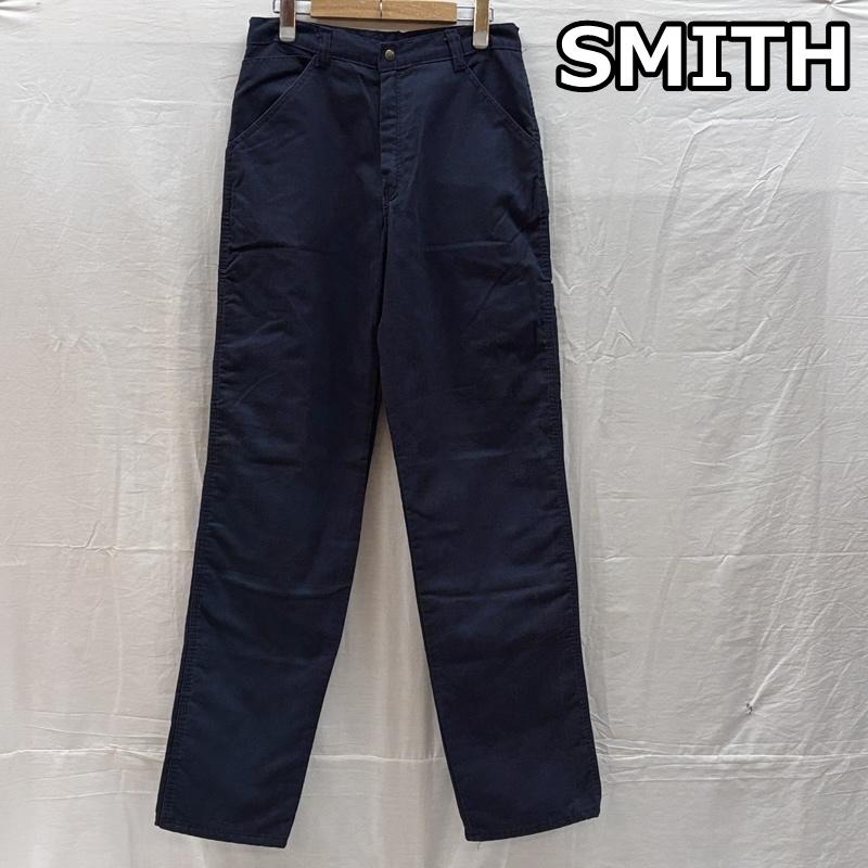 スミス SMITH ボトムス ボトムス ビンテージ 42TALAON ZIP ボタン裏ドット チェックライナー ワーク ペインターパンツ - 紺 / ネイビー / navy メンズ USED 古着 中古 50159330