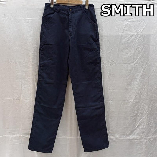 スミス SMITH ボトムス ボトムス ビンテージ 42TALAON ZIP ボタン裏ドット チェックライナー ワーク ペインターパンツ - 紺 / ネイビー / navy メンズ USED 古着 中古 50159330